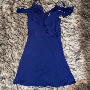 Blue off the shoulder dress